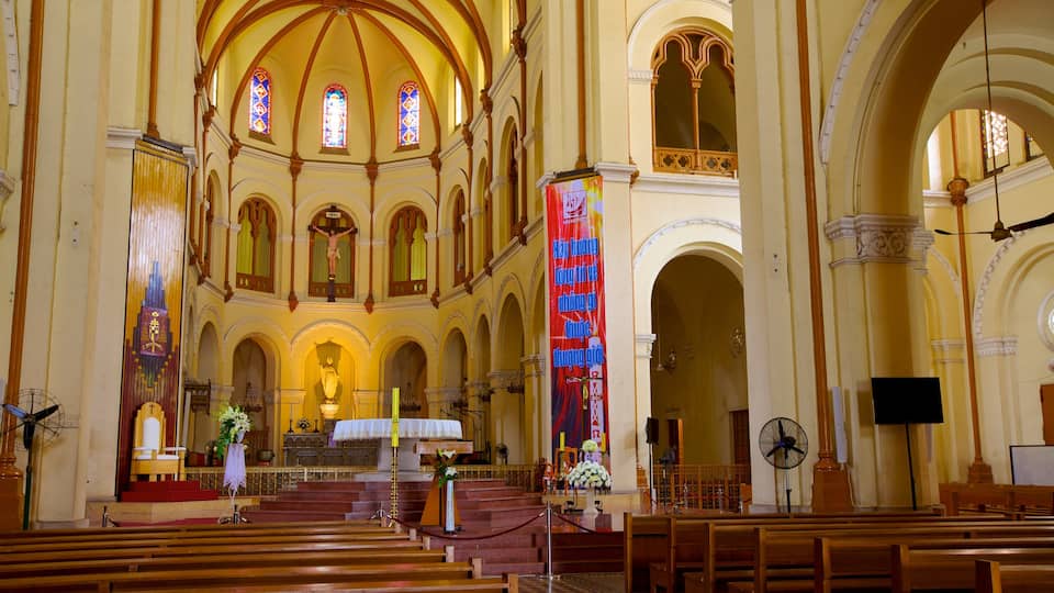 Ho Chi Minh City Notre Dame Cathedral showing religious aspects, a church or cathedral and interior views