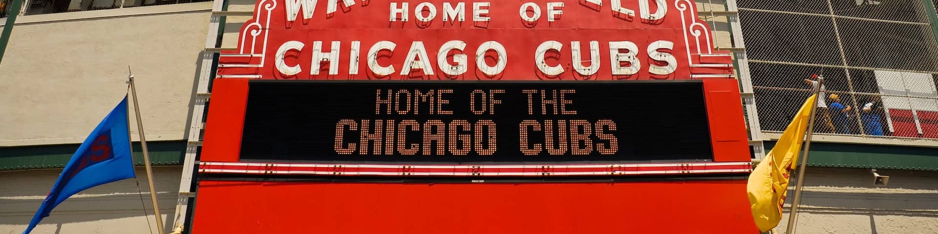 Wrigley Field featuring signage