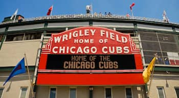 Wrigley Field mettant en vedette signalisation