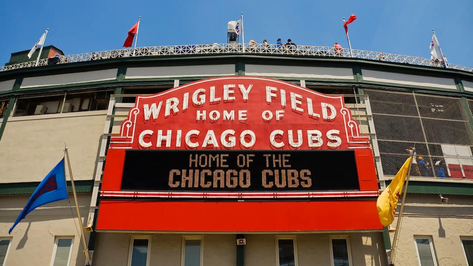 Wrigley Field showing signage