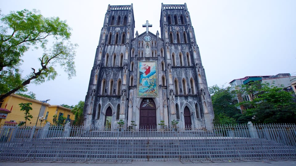 St. Joseph Cathedral which includes religious elements, a church or cathedral and a city