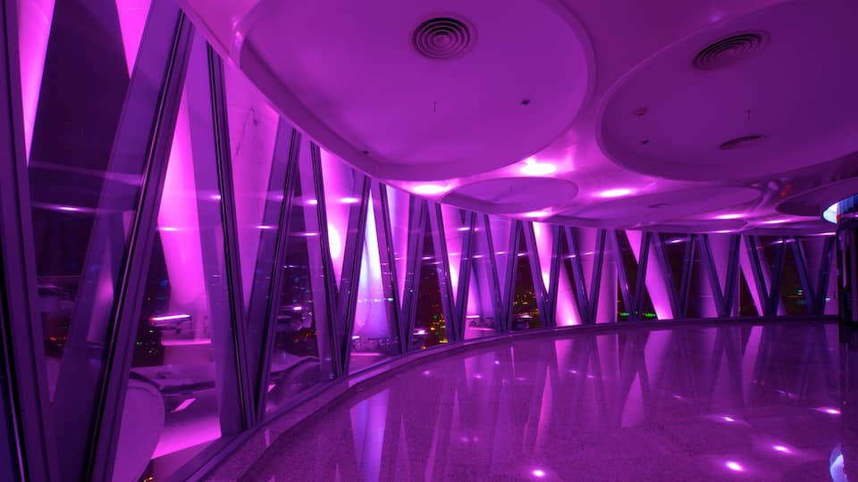 Canton Tower featuring modern architecture and interior views