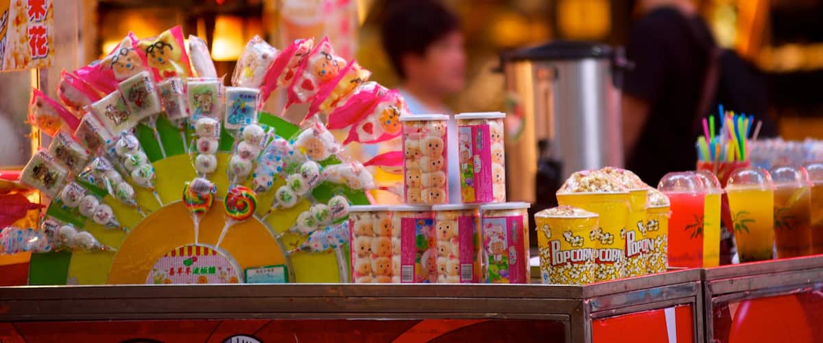 Beijing Road Pedestrian Street which includes interior views, food and markets