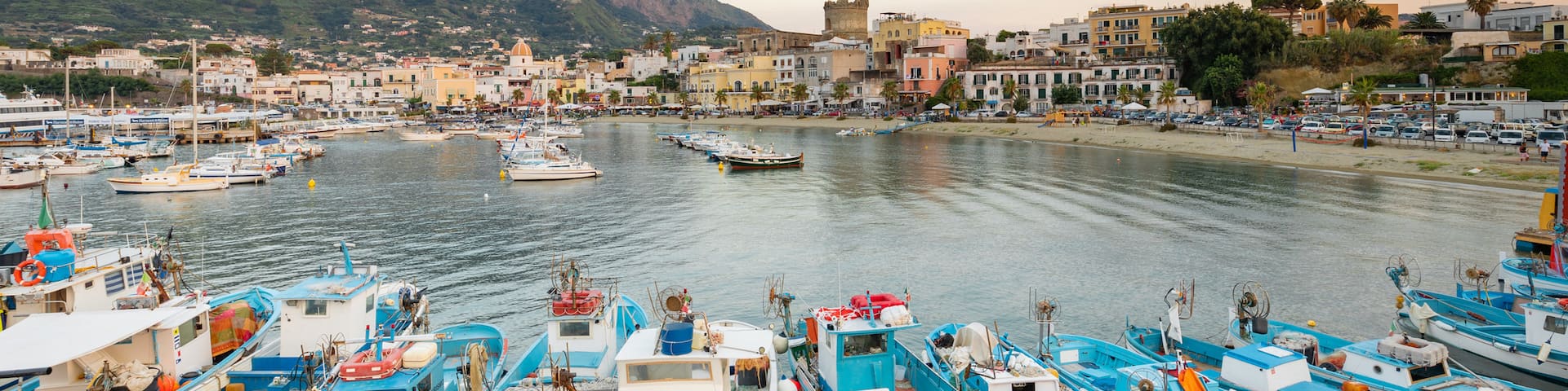 Port of Forio featuring a bay or harbor and a sunset