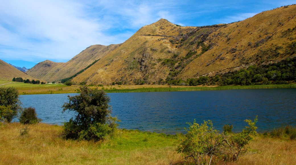 Queenstown showing a lake or waterhole, mountains and landscape views