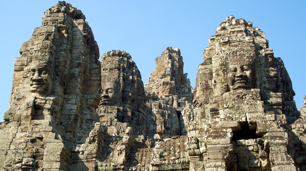 Angkor Bayon which includes a temple or place of worship