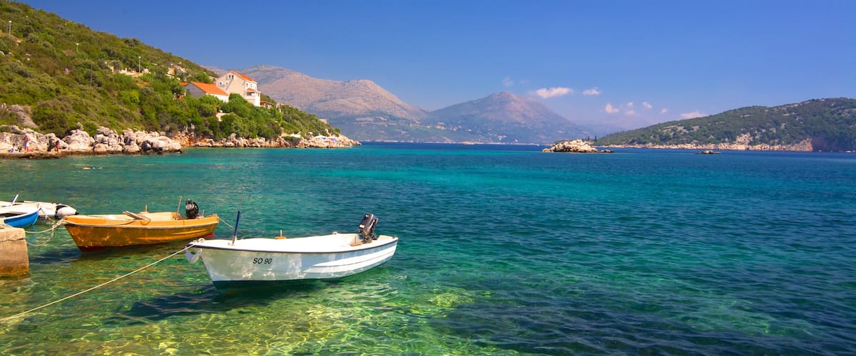 Dubrovnik featuring boating, general coastal views and mountains