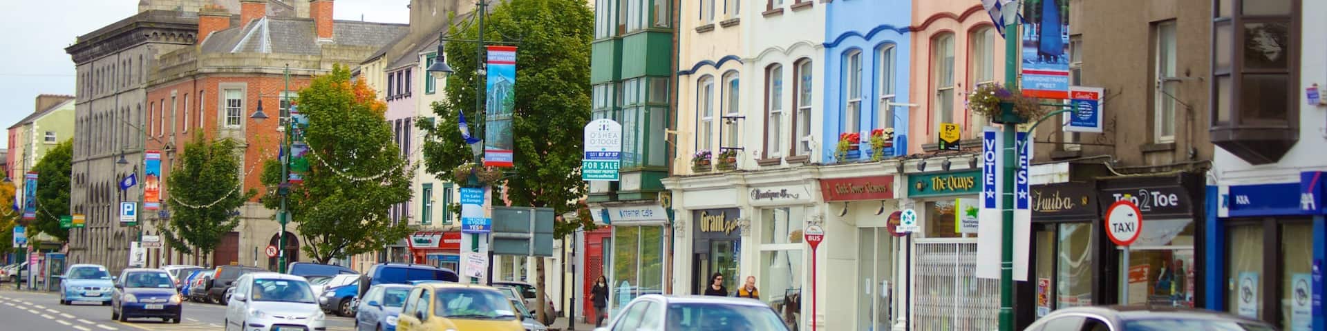 Waterford showing street scenes and a city