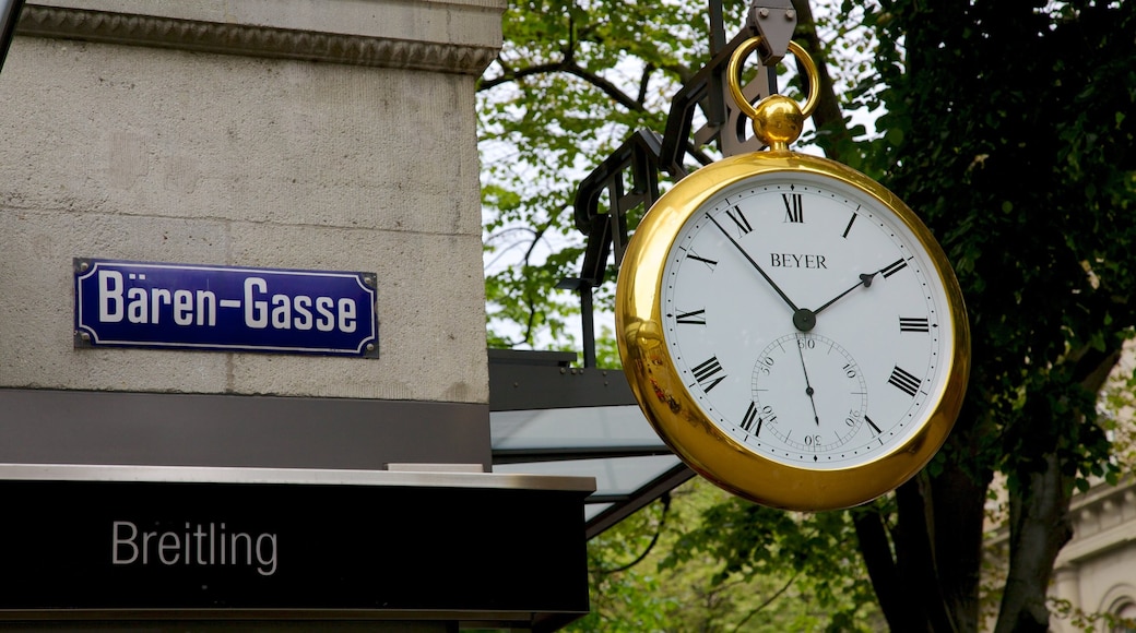 Bahnhofstrasse which includes signage