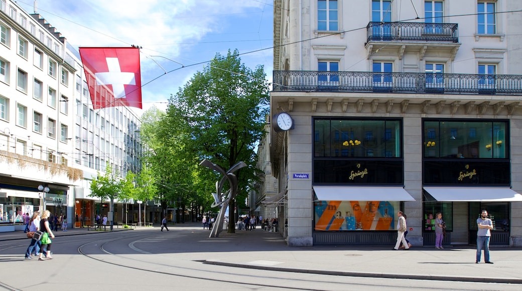 Paradeplatz som viser moderne arkitektur, cbd og gatescener