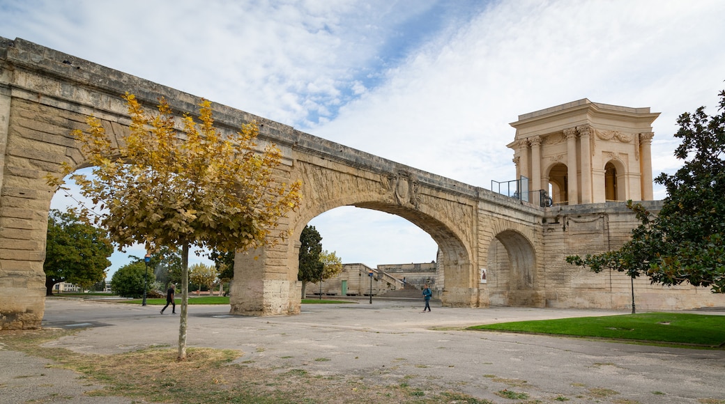 Montpellier Aqueduct featuring a bridge and heritage elements