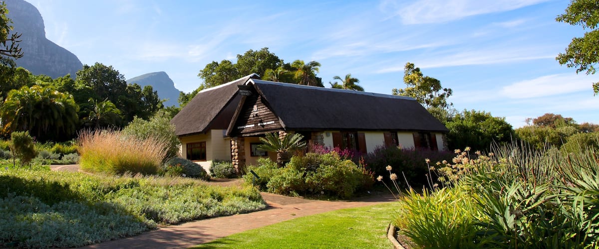 Kirstenbosch National Botanical Gardens showing a park, tranquil scenes and a house