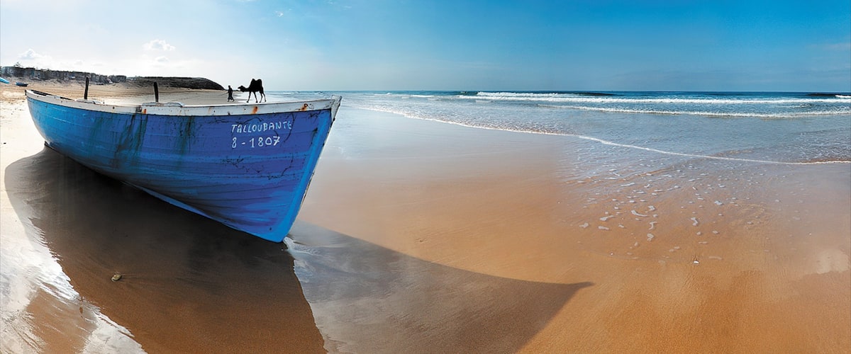 Agadir featuring boating, a sandy beach and landscape views