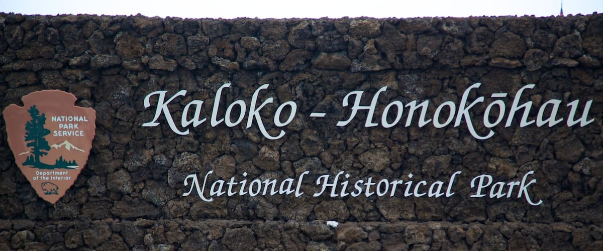 Kaloko-Honokohau National Historical Park showing signage