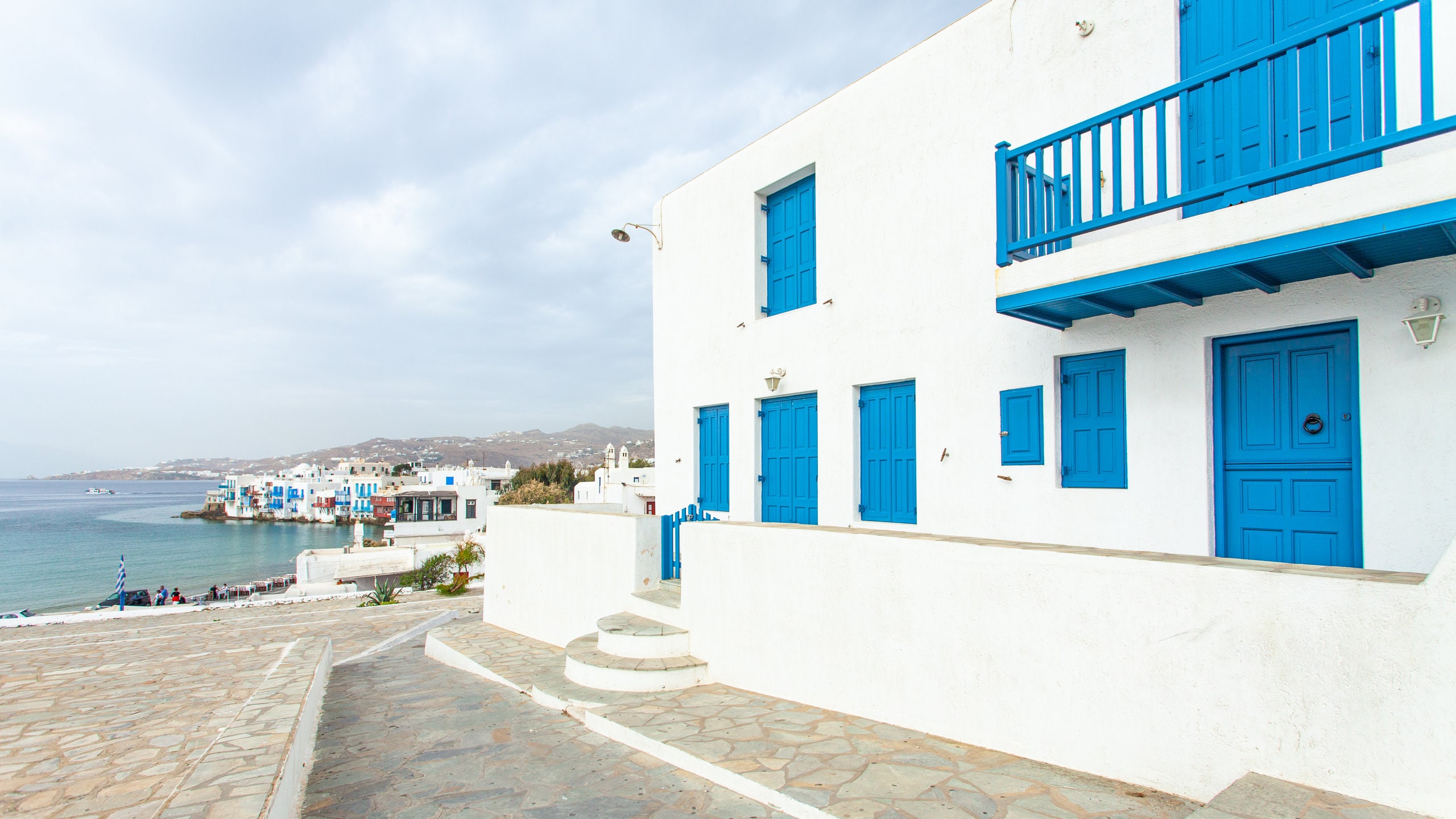 Mykonos Town showing a house, a coastal town and general coastal views