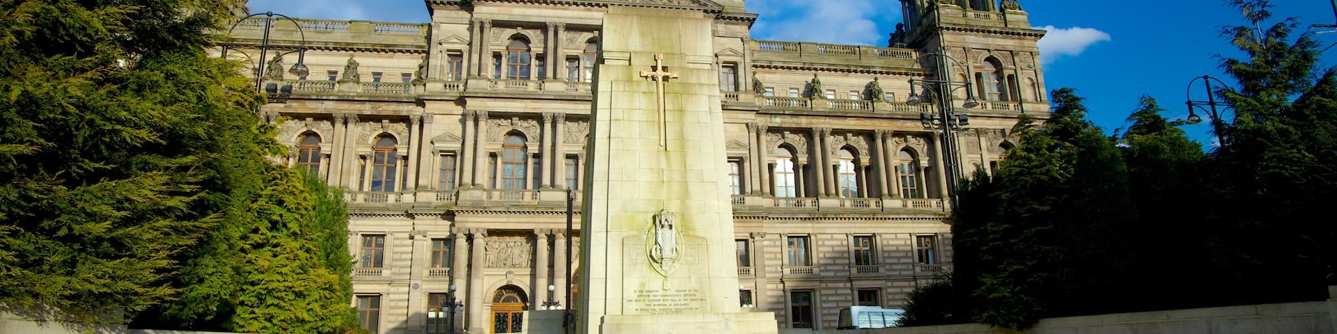 George Square que incluye patrimonio de arquitectura, una ciudad y un parque o plaza