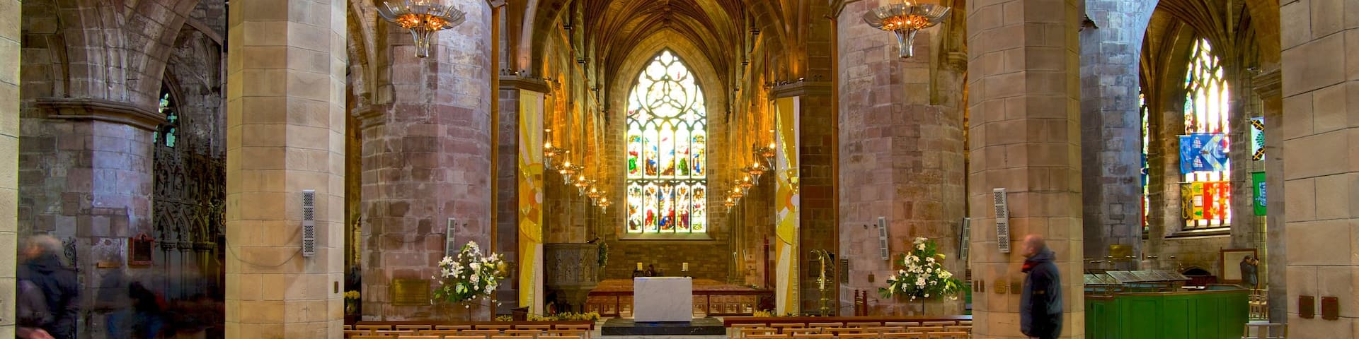 Edinburgh featuring interior views, religious elements and a church or cathedral