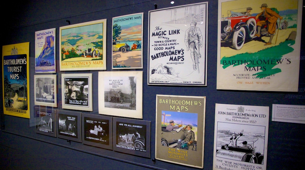 National Library of Scotland showing signage and interior views