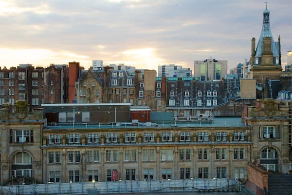 Glasgow Lighthouse das einen Stadt, historische Architektur und Sonnenuntergang