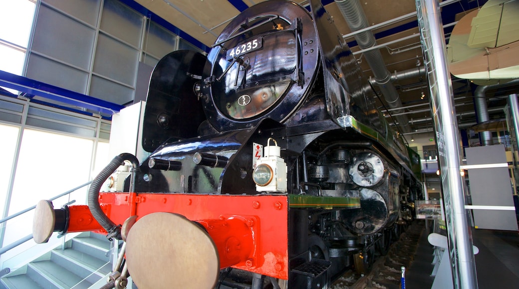 Thinktank Birmingham Science Museum showing railway items and interior views