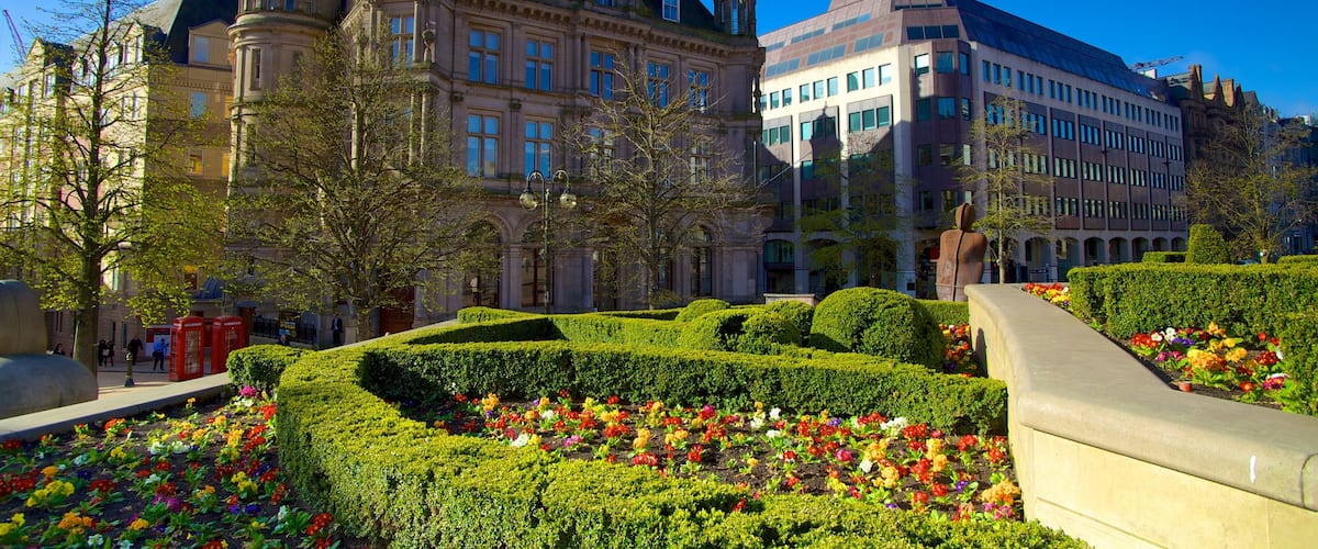 Victoria Square featuring a square or plaza, flowers and heritage architecture