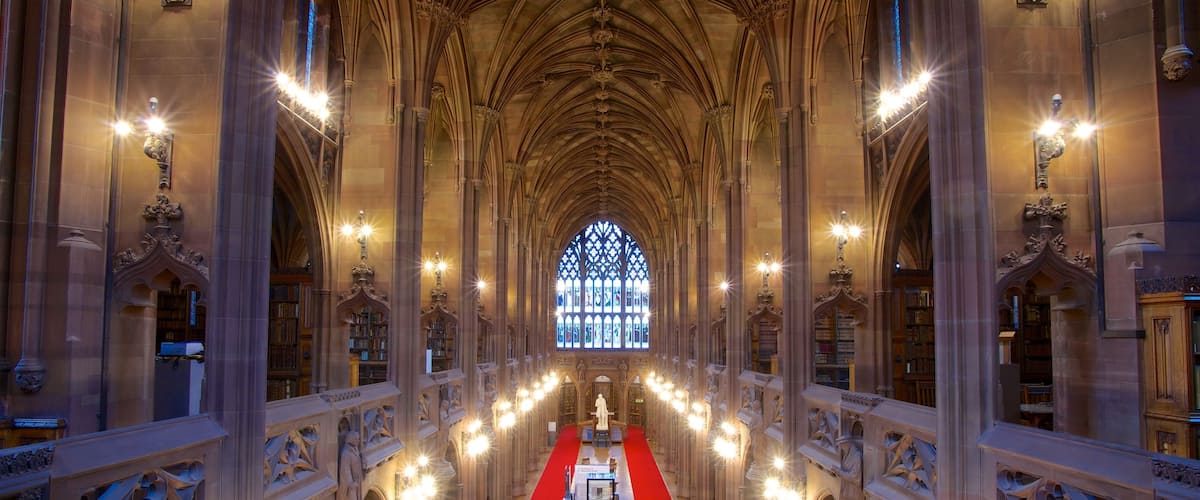 John Rylands Library which includes interior views and heritage architecture