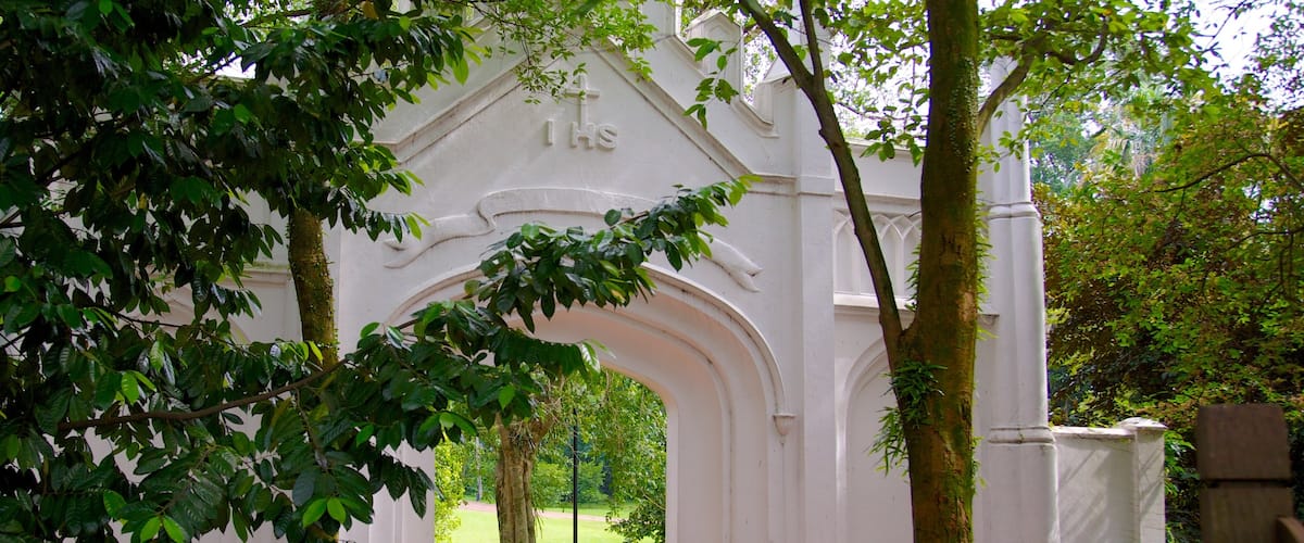 Fort Canning Park featuring a park and heritage architecture
