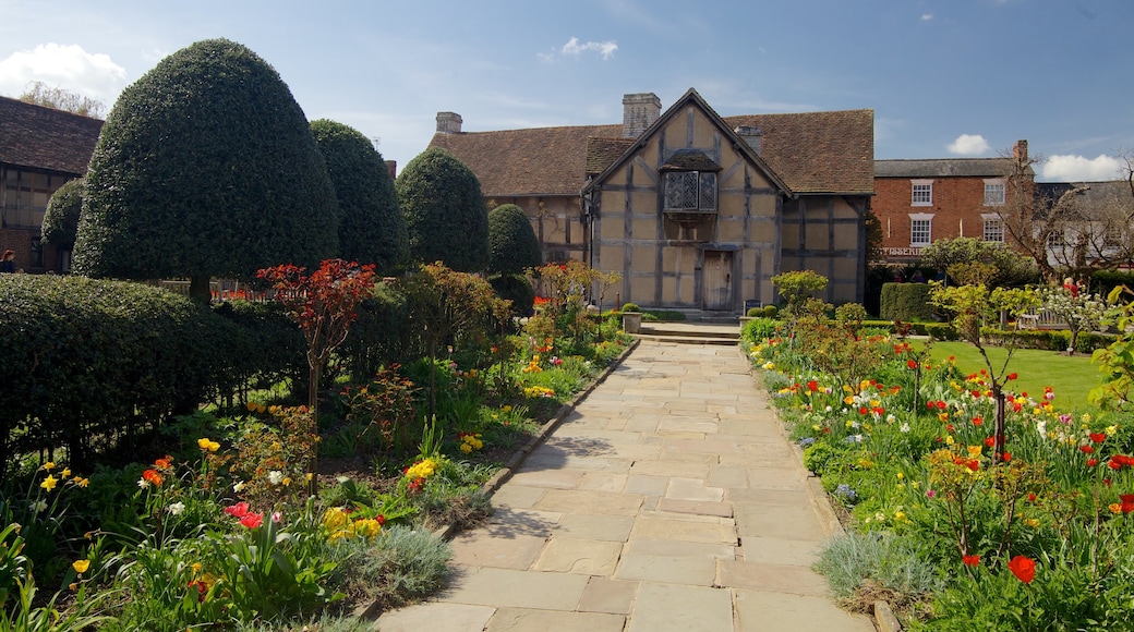 Birmingham mostrando flores, un parque y patrimonio de arquitectura