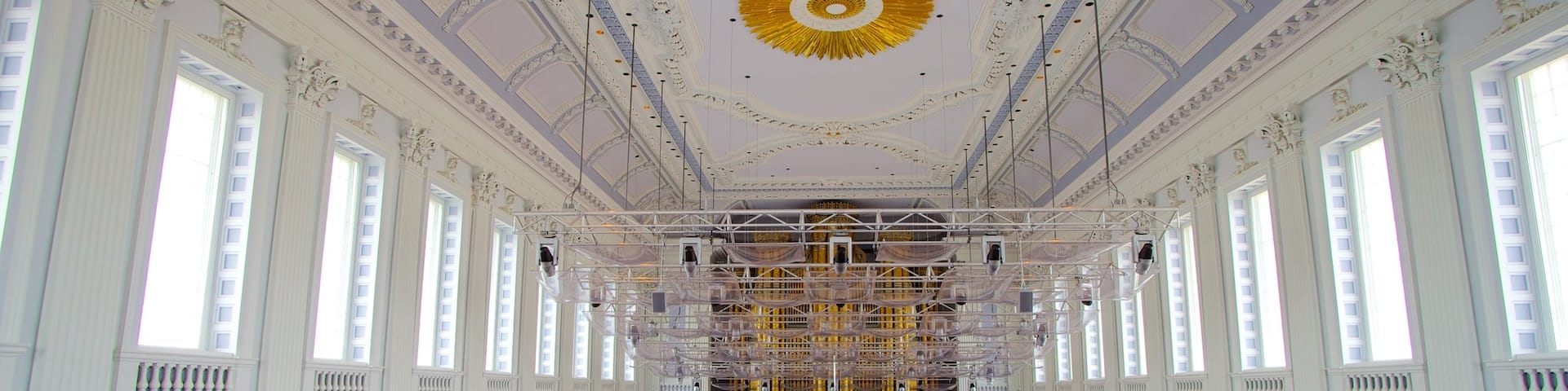 Birmingham Town Hall featuring interior views and heritage architecture
