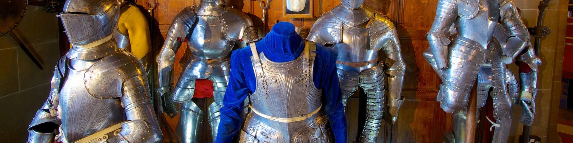 Warwick Castle which includes a castle and interior views