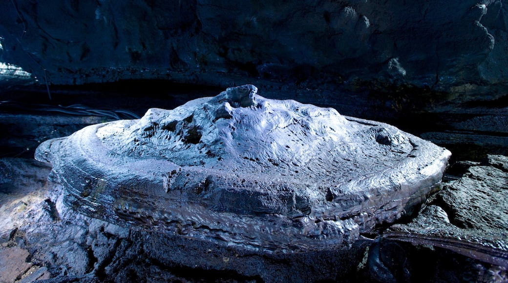 Manjanggul Lava-tube Cave showing a gorge or canyon and caves