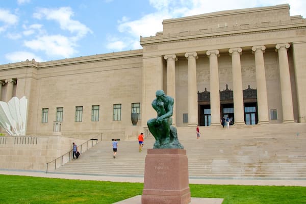 Nelson-Atkins Museum of Art featuring heritage architecture and a statue or sculpture