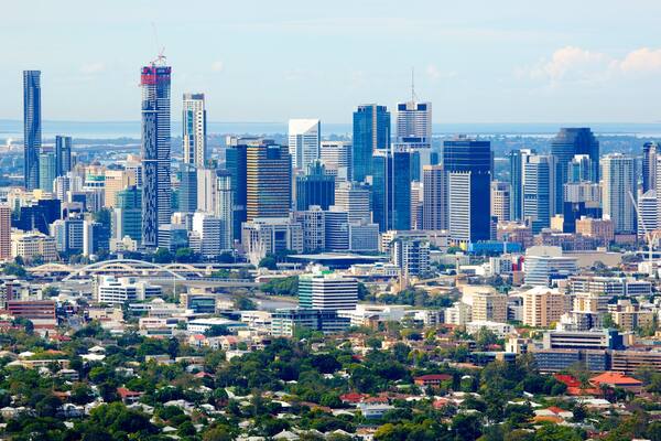 Mt. Coot-Tha which includes skyline, a city and cbd