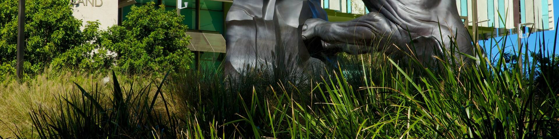 Gallery of Modern Art featuring outdoor art and a statue or sculpture