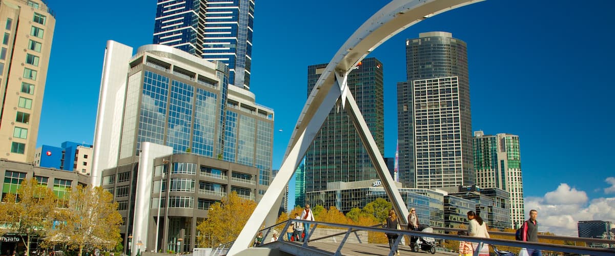 Southbank featuring a bridge, a river or creek and a city
