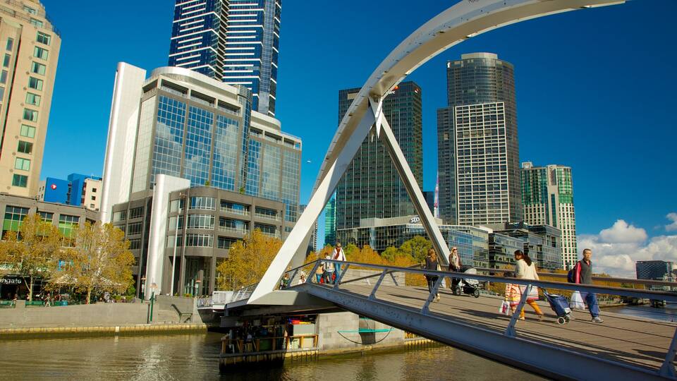 Southbank featuring a bridge, a river or creek and a city