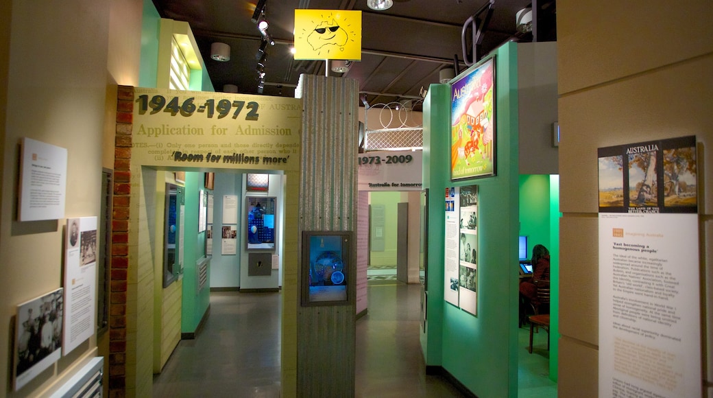 Immigration Museum showing interior views and signage