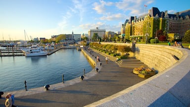 Inner Harbour showing a coastal town, a bay or harbor and skyline