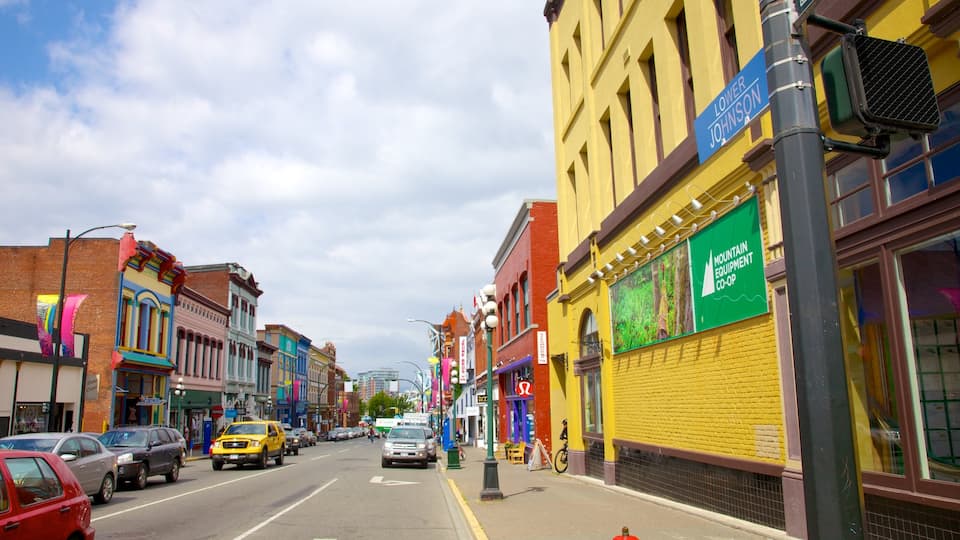 Victoria showing signage, a small town or village and street scenes