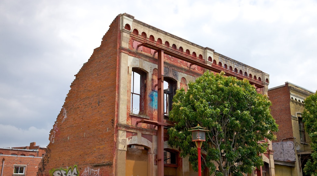 Lower Johnson Street showing building ruins