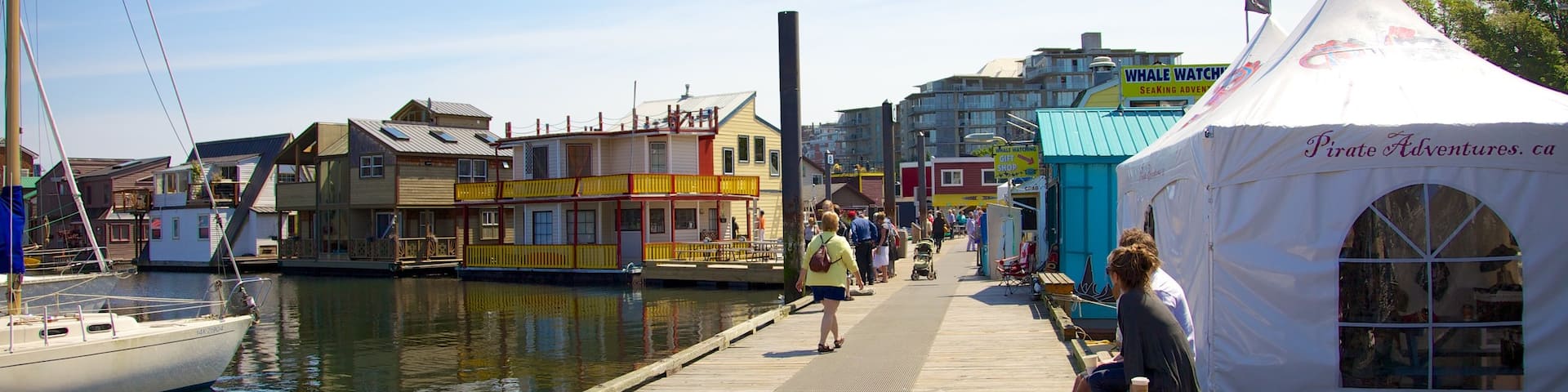 Victoria showing a marina and a coastal town