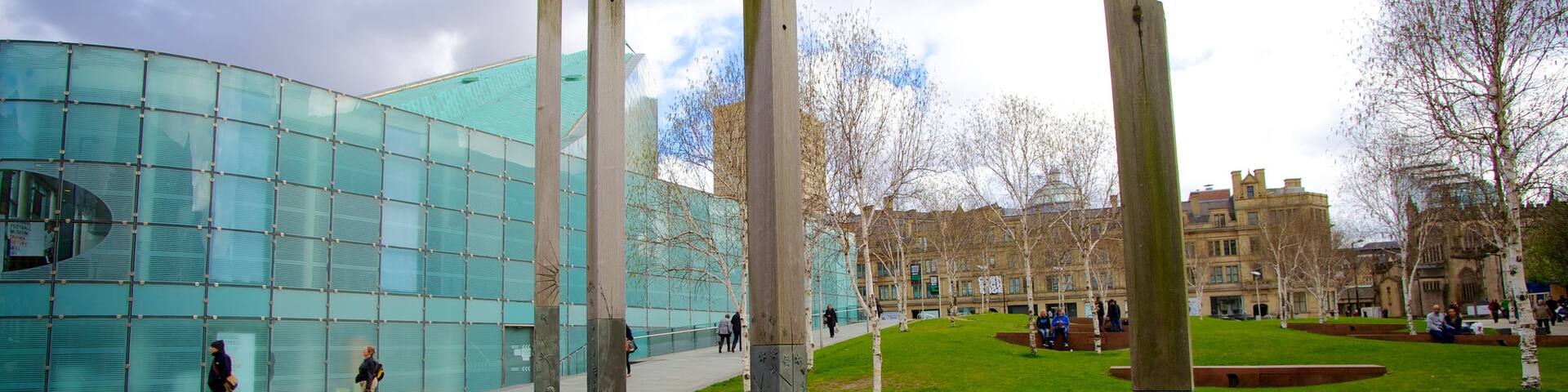 National Football Museum which includes modern architecture and a pond