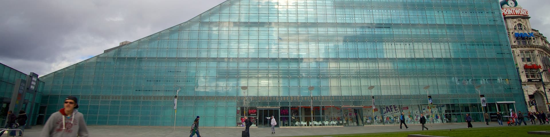 National Football Museum featuring modern architecture and a square or plaza