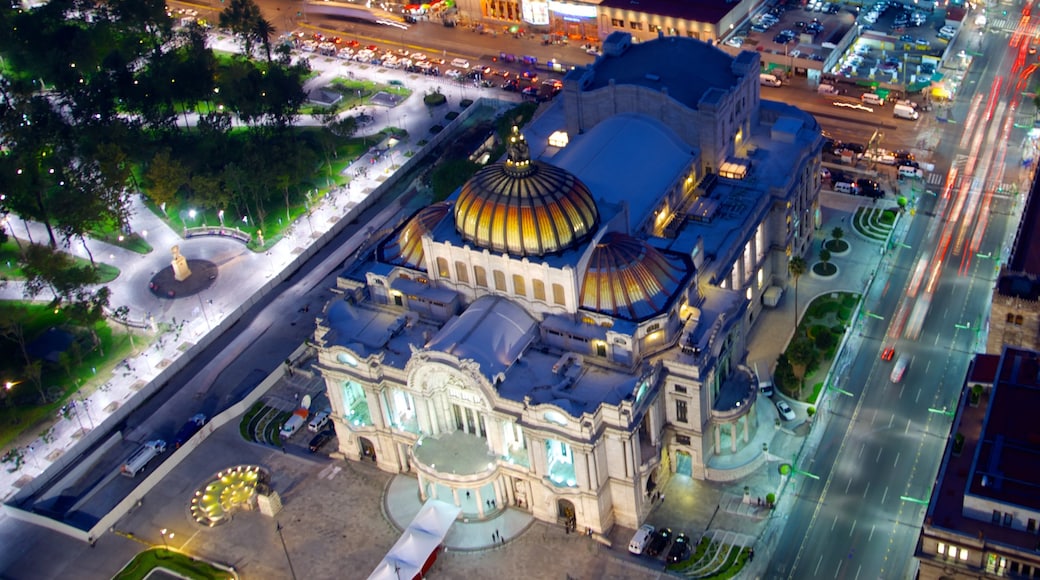 Palacio de Bellas Artes featuring heritage architecture, château or palace and night scenes