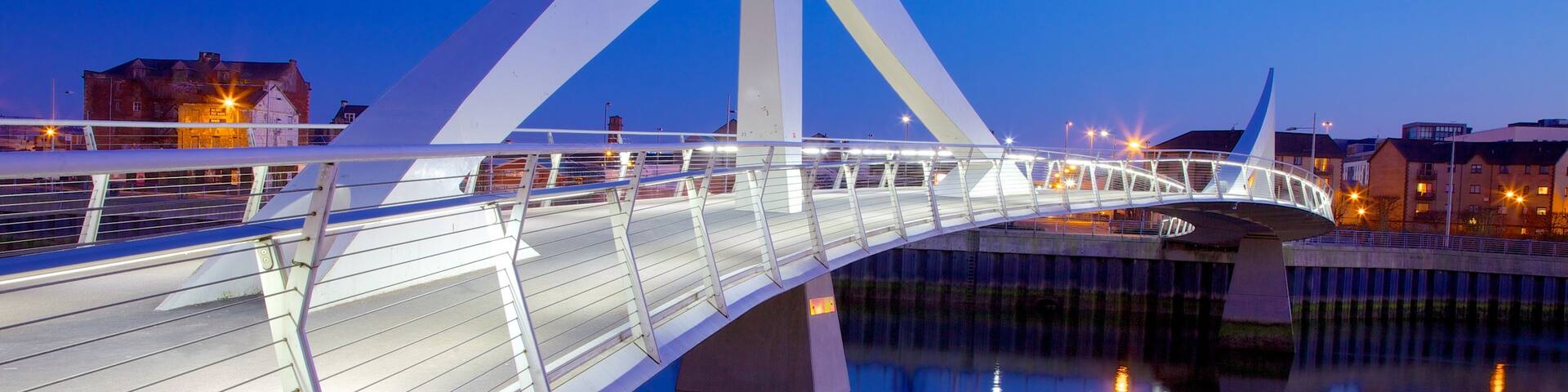Greater Glasgow featuring a bridge, modern architecture and a river or creek
