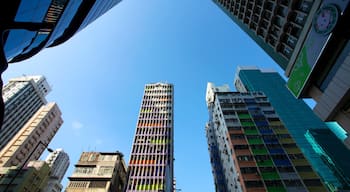 Mong Kok which includes a high rise building and a city