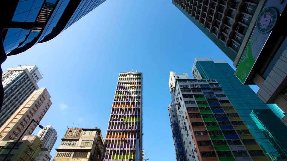 Mong Kok showing a city and a skyscraper
