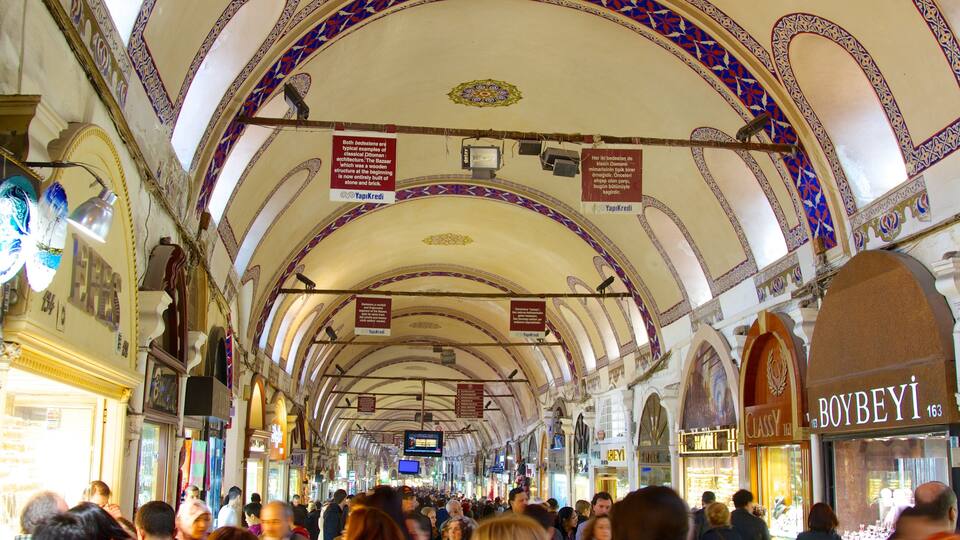 Grande Bazar caracterizando compras, vistas internas e mercados