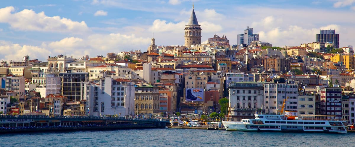 Galata Tower featuring cruising, general coastal views and a city