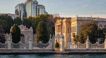 Dolmabahce Palace which includes a city, chateau or palace and heritage architecture